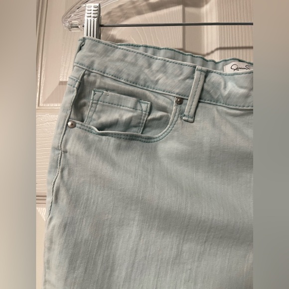 JESSICA SIMPSON Rolled Crop Light Blue/Green Jeans Size 14/32 - Picture 4 of 8